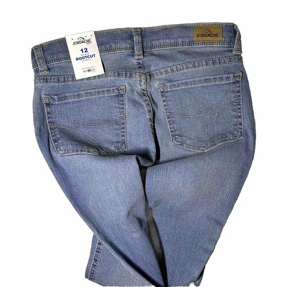 Lot Of 4 JORDACHE GIRLS JEANS Sz 12 SKINNY & Bootcut BLUE Button Zipper Snap - Picture 8 of 16